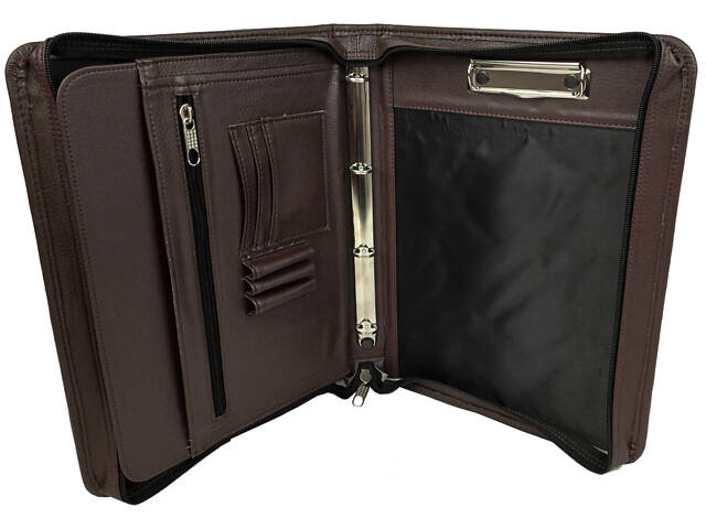 Папка деловая для докумнетов из искусственной кожи Exclusive темно-коричневая - Фото 1