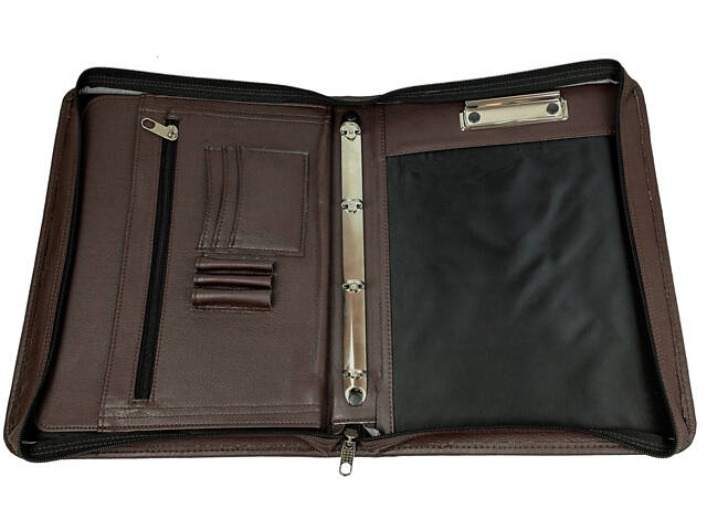 Папка деловая для докумнетов из искусственной кожи Exclusive темно-коричневая - Фото 2