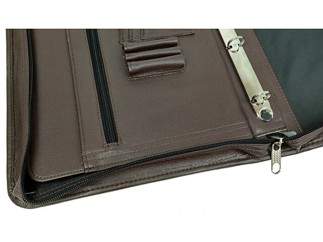 Папка деловая для докумнетов из искусственной кожи Exclusive темно-коричневая - Фото 5