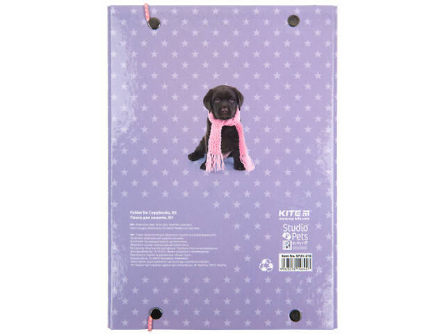 Папка для зошитів Kite В5 на гумці Studio Pets, картон (SP23-210) - Фото 3