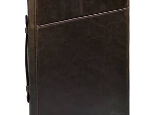 Складана шкіряна папка з ручкою для документів TARWA A4 GC-1404-4lx Коричневий