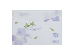 Папка-конверт А4 на кнопке FREESIA ARABESKI сиреневая BM.3943-26 BUROMAX матовый полупрозрачный пластик (4823126805634)