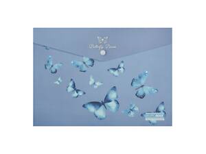 Папка-конверт А4 на кнопке SKY ARABESKI электрик BM.3943-45 BUROMAX матовый полупрозрачный пластик (4823126816319)