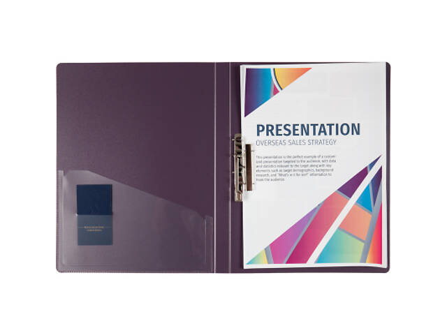 Папка с зажимом Axent A4 700 мкм Прозрачная Сливовая (1301-11-A) - Фото 3