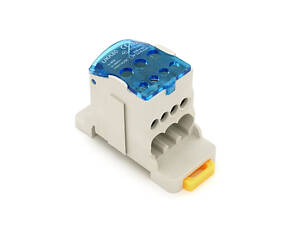 Паралельний розгалужувач-спліттер проводів UKK80A, 4 виходів(латунь) 4х6/2-16мм2*1х16мм2, AC690V, 80А,