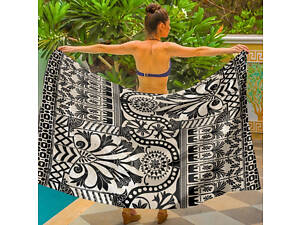 Парео пляжное с 3D принтом Black Ritual 31157 80х150 см