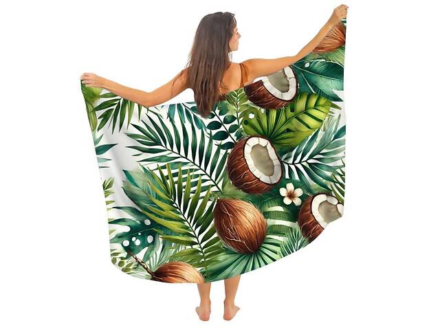 Парео пляжное с 3D принтом Coconut Breeze 31045 150х180 см - Фото 2