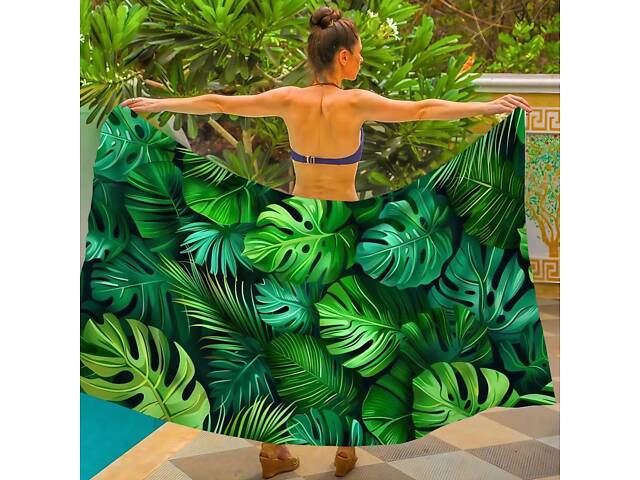 Парео пляжне з 3D принтом Monstera Mood 31107 120х150 см - Фото 1
