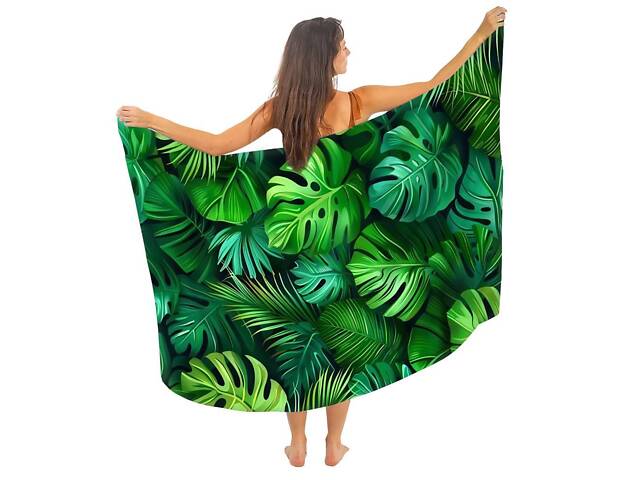 Парео пляжне з 3D принтом Monstera Mood 31107 120х150 см - Фото 2