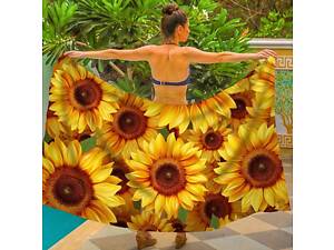 Парео пляжное с 3D принтом Sunlight Bloom 31090 150х180 см