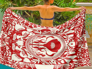 Парео пляжное с 3D принтом Ukrainian Bloom 31182 120х150 см