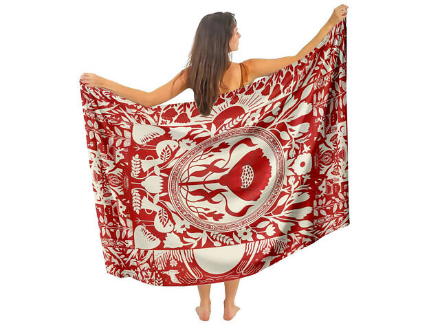 Парео пляжное с 3D принтом Ukrainian Bloom 31182 120х150 см - Фото 2