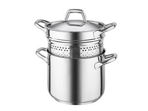 Пароварка 2-х уровневая Barazzoni Chef line 163049022 22 см 6 л серебристая