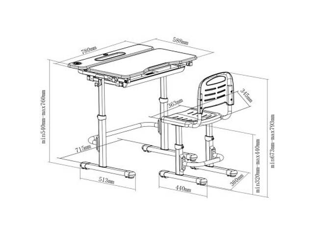 Парта зі стільцем Cubby Botero Blue (221957) - Фото 7