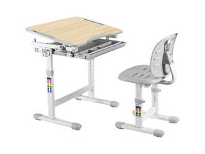 Парта зі стільцем FunDesk Piccolino III Grey-w