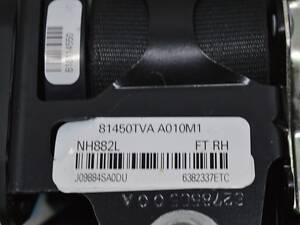 Пассажирский ремень безопасности Honda Accord 18- черн (02) 04814-TVA-A00ZA