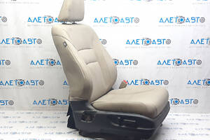 Пассажирское сидение Honda Accord 13-17 без airbag, электро, кожа бежевая, потертости, под химчистку, без моторчика регу