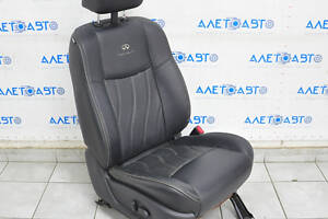 Пасажирське сидіння Infiniti JX35 QX60 13- з airbag, електро, підголів з монітор, шкіра чорна, потерта, іржава