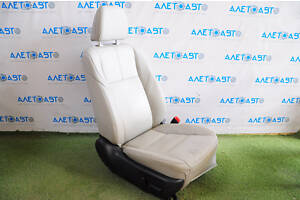 Пасажирське сидіння Toyota Avalon 13-18 з airbag, електро, шкіра сіра, тріщини на шкірі