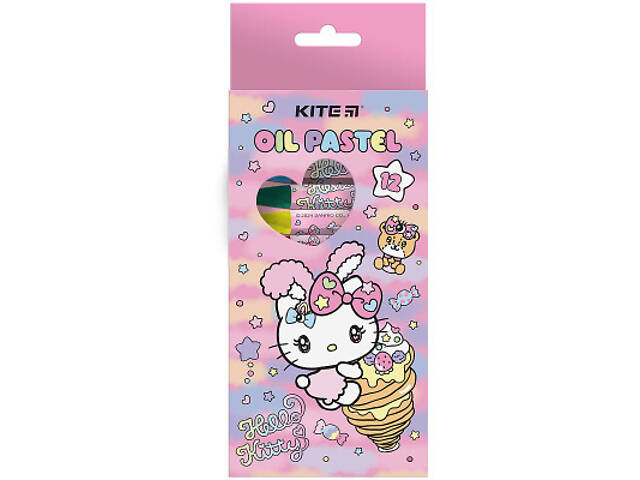 Пастель Kite олійна, 12 кольорів Hello Kitty (HK24-071) - Фото 1