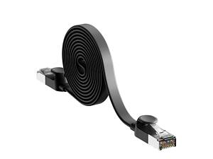 Патч-корд Baseus сетевой кабель Ethernet Cat6 RJ 45 Gigabit Network PCWL-E01 8м плоский Черный