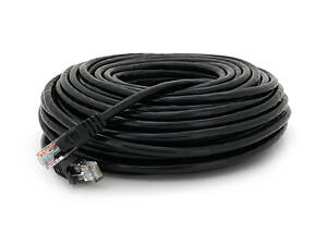 Патч-корд литий RITAR, UTP, RJ45, Cat.6, 25m, чорний, Cu (мідь)
