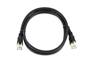 Патч-корд литий VEGGIEG, CCA, SSTP, RJ45, Cat.8, 3m, чорний