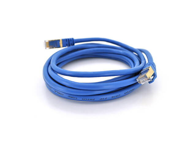 Патч-корд литий Ritar, FTP, RJ45, Cat.6, 0,5m, синій - Фото 1
