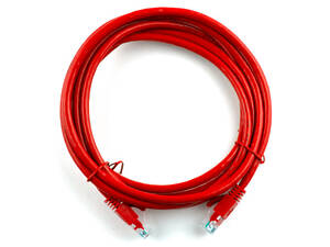 Патч-корд литой RITAR, UTP, RJ45, Cat.5e, 15m, красный, Cu (медь)