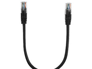 Патч-корд литой RITAR, UTP, RJ45, Cat.6, 0.5m, черный, Cu (медь)