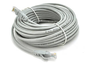 Патч-корд литой VEGGIEG, CCA, UTP, RJ45, Cat.5e, 10m, серый
