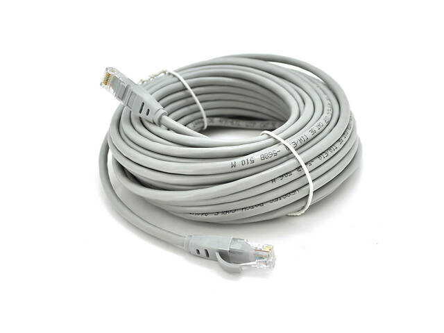 Патч-корд литой VEGGIEG, CCA, UTP, RJ45, Cat.5e, 15m, серый - Фото 1 Патч-корд литой VEGGIEG, CCA, UTP, RJ45, Cat.5e, 15m, серый - Фото 1