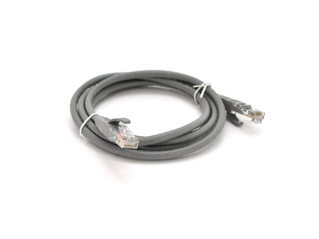 Патч-корд литой VEGGIEG, CCA, UTP, RJ45, Cat.5e, 1.5m, серый - Фото 1