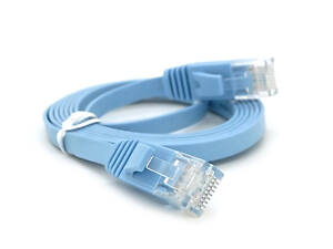 Патч-корд литий плоский WEEPDA, UTP, RJ45, Cat.6, 1.5m, синій
