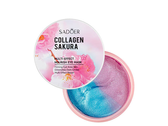 Патчи для кожи вокруг глаз Sadoer Collagen Sakura с мультиэффектом, 60 шт (SD92687)