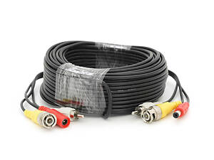 Патчкорд комбінований коаксіальний + живлення +звук BNC + DC + AV 25 m, чорний