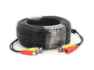 Патчкорд комбінований коаксіальний + живлення BNC + DC 50m, чорний