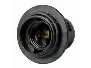 Патрон E27 электрический с гайкой 57х40mm пластик черный [s9100007] e.lamp socket with nut.e27.pl.black E.NEXT