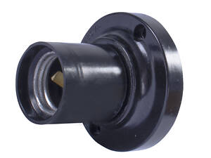 Патрон E27 настенный 56х70mm бакелитовый черный [s9100019] e.lamp socket wall side.E27.bk.black E.NEXT