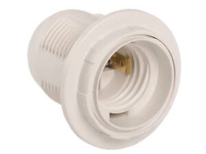 Патрон E27 с кольцом 60х58mm пластик белый [EPP11-04-01-K01] Ппл27-04-К12 UEC