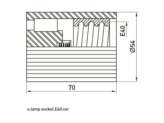 Патрон E40 70х40mm керамический [s9100056] e.lamp socket.Е40.cer E.NEXT - Фото 3