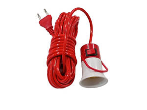 Патрон із шнуром із вимикачем Червоний 9106