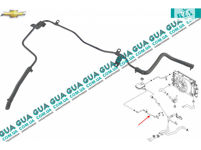 Патрубок / шланг системы охлаждения ( трубка расширительного бачка ) 96844920 Chevrolet / ШЕВРОЛЕТ Lacetti 2004-2013, Ch