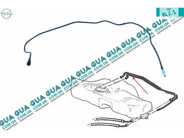 Патрубок / трубка ( подачи топлива ) топливной системы ( к датчику уровня топлива в баке ) 90531131 Opel / ОПЕЛЬ ASTRA