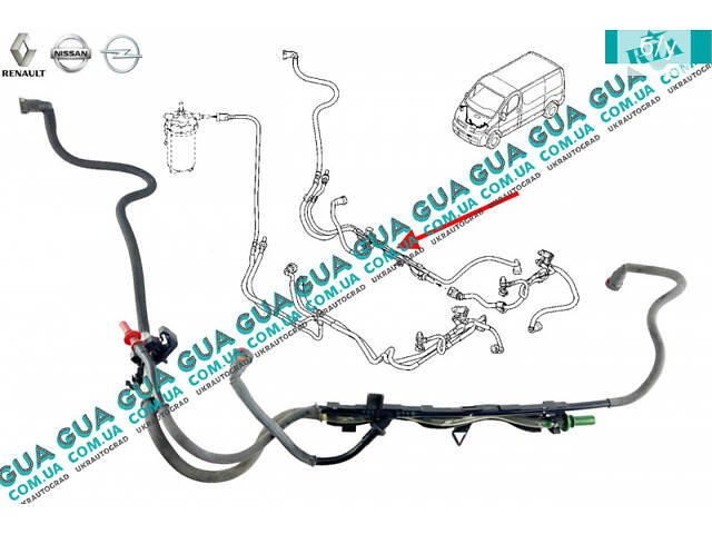 Патрубок / трубка топливной системы ( комплект ) 8200950285 Nissan / НИССАН PRIMASTAR 2000- / ПРИМАСТАР 00-, Opel / ОПЕЛ