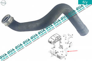 Патрубок интеркулера ( от радиатора к коллектору ) 24460994 Opel / ОПЕЛЬ COMBO 2001-2012 / КОМБО 01-12, Opel / ОПЕЛЬ COR