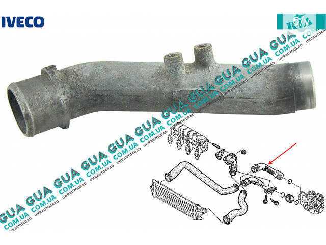 Патрубок інтеркулера ( трубка від радіатора до турбіни ) 99457419 Iveco/ІВЕКО DAILY III 1999-2006/ДЕЙЛІ Е3 99-06, Ope
