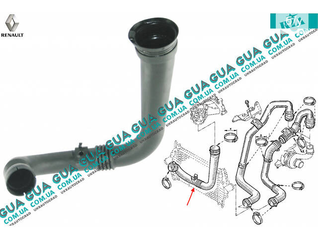 Патрубок интеркулера от радиатора к клапану EGR ( ЕГР ) 7700109470 Renault / РЕНО ESPACE III / ЭСПЭЙС 3