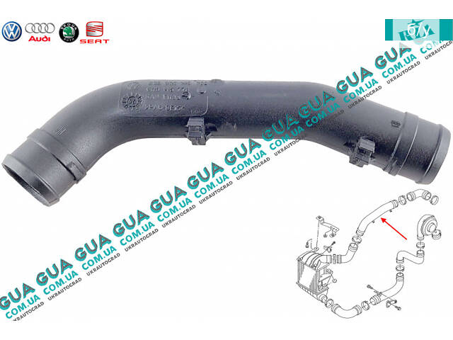 Патрубок интеркулера от радиатора к коллектору 6Q0145770F Skoda / ШКОДА OCTAVIA 1996-, VW / ВОЛЬКС ВАГЕН GOLF IV 1997-20