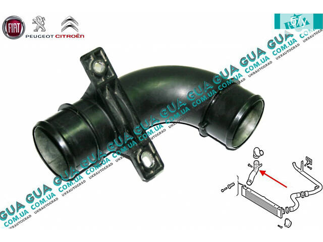 Патрубок интеркулера средний ( от радиатора к коллектору ) 1350777080 Citroen / СИТРОЭН JUMPER III 2006- / ДЖАМПЕР 3, Pe